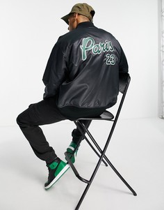 Черная уплотненная куртка с принтом футбольного клуба Paris Saint-Germain Nike Jordan-Черный цвет