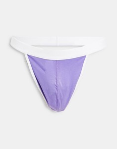 Фиолетовые стринги с контрастным поясом ASOS DESIGN-Фиолетовый цвет