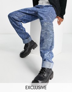 Свободные джинсы унисекс с волнистым узором Reclaimed Vintage Inspired 83-Разноцветный