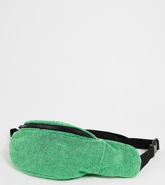 Зеленая махровая сумка-кошелек на пояс ASOS DESIGN Curve-Зеленый цвет