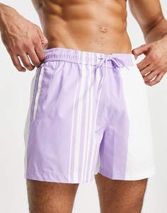 Сиреневые шорты для плавания с абстрактными полосками Topman-Фиолетовый цвет