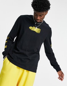 Черный лонгслив с принтом на рукаве Nike Jordan Jumpman-Серый