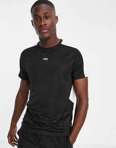 Спортивная футболка с контрастными вставками ASOS 4505-Черный цвет