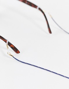 Золотистая металлическая цепочка для солнцезащитных очков с темно-синей отделкой ASOS DESIGN-Золотистый