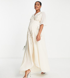 Свадебное платье цвета слоновой кости Hope & Ivy Maternity Bridal Leila-Белый