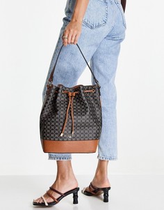 Коричневая сумка-ведро с принтом Dune-Коричневый цвет