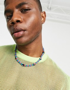 Ожерелье из разноцветных бусин и бусин в виде бильярдных шаров ASOS DESIGN-Разноцветный