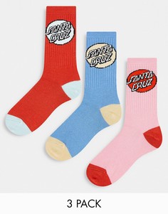 Набор из 3 пар носков с круглым логотипом Santa Cruz-Разноцветный