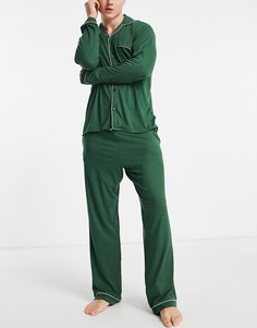 Пижама цвета хаки на пуговицах Chelsea Peers-Зеленый цвет