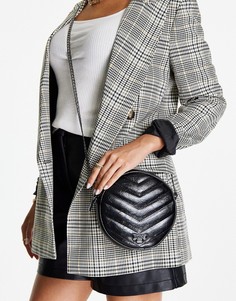 Черная круглая сумка через плечо с V-образной отделкой Dune-Черный