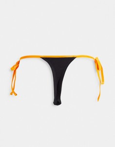 Стринги с завязками по бокам ярко-оранжевого цвета ASOS DESIGN-Черный