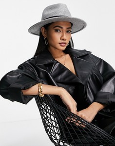 Фетровая шляпа федора серого цвета с регулировкой размера ASOS DESIGN-Серый