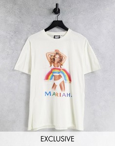 Футболка в стиле унисекс с надписью "Mariah" Reclaimed Vintage Inspired-Белый