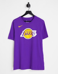 Фиолетовая футболка с символикой клуба "LA Lakers" Nike Basketball NBA-Черный