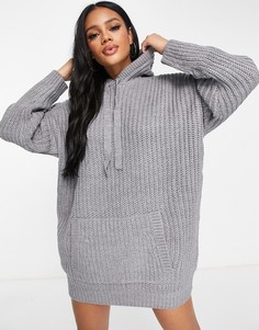 Серое платье-худи в стиле "oversized" Missguided-Серый