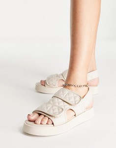 Кремовые стеганые сандалии в винтажном стиле Missguided-Белый