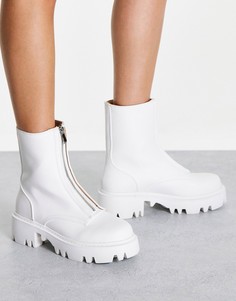 Белые массивные ботинки с молнией спереди Simmi London-Белый