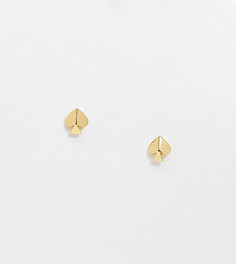 Маленькие позолоченные серьги-гвоздики в форме символа «пики» Kate Spade-Золотистый