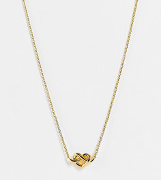 Позолоченное ожерелье с маленькой подвеской-узлом с камнями Kate Spade Loves Me Knot-Золотистый