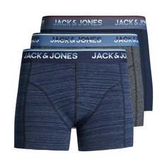 Комплект из 3 однотонных трусов-боксеров JACK & JONES