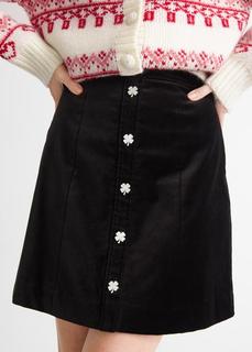 Бархатная мини-юбка с пуговицами с цветочным орнаментом & Other Stories