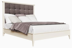 Кровать с мягким изголвьем 160*200 (la neige) белый 183.0x129.0x210.5 см.