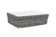 Журнальный столик из искусственного ротанга капучино (outdoor) серый 110x30x66 см.