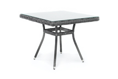 Стол плетеный из искусственного ротанга айриш (outdoor) серый 90x75x90 см.