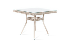 Стол плетеный из искусственного ротанга айриш (outdoor) серый 90x75x90 см.
