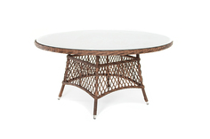 Плетеный круглый стол из искусственного ротанга эспрессо (outdoor) коричневый 75 см.