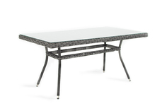 Плетеный стол из искусственного ротанга латте (outdoor) серый 160x75x90 см.