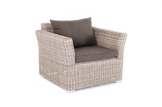 Кресло из искусственного ротанга капучино (outdoor) серый 105x81x85 см.