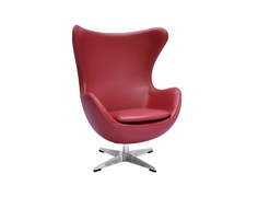 Кресло egg chair красный, натуральная кожа (bradexhome) красный 87x57x76 см.