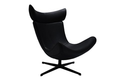 Кресло imola чёрный, натуральная кожа (bradexhome) черный 93x56x86 см.