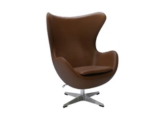 Кресло egg chair коричневый, натуральная кожа (bradexhome) коричневый 87x57x56 см.