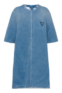 Синее платье оверсайз из денима Prada