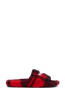 Красные пантолеты из эко-меха Balenciaga