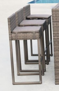 Плетеный барный стул Y390G-W78 Grey Афина Afina