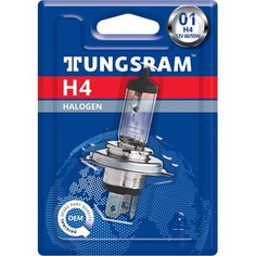 Лампа галогенная автомобильная Tungsram H4 12V-60/55W (P43t) 1 шт Без бренда