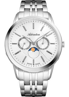 Швейцарские наручные мужские часы Adriatica 8306.5113QF. Коллекция Moonphase