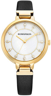 женские часы Romanson RL0B15LLG(WH)BK. Коллекция Leather