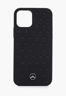 Чехол для iPhone Mercedes-Benz 12/12 Pro (6.1), Genuine leather Stars Black