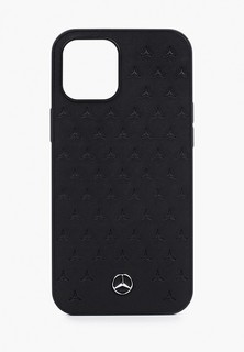 Чехол для iPhone Mercedes-Benz 12 Pro Max (6.7), Genuine leather Stars Black