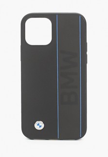 Чехол для iPhone BMW 12/12 Pro (6.1), Signature Genuine leather Blue lines Black
