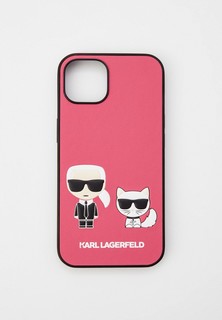Чехол для iPhone Karl Lagerfeld 13, PU Karl & Choupette Fushia