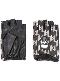 Karl Lagerfeld перчатки-митенки с монограммой Ikonic