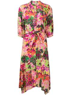 Stella McCartney платье-рубашка с цветочным принтом и поясом