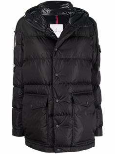 Moncler пуховик с нашивкой-логотипом