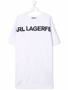 Karl Lagerfeld Kids платье-футболка с логотипом