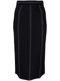 Alexander McQueen юбка миди с контрастной строчкой
